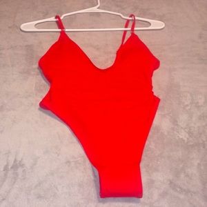 Swimsuit one piece V neck